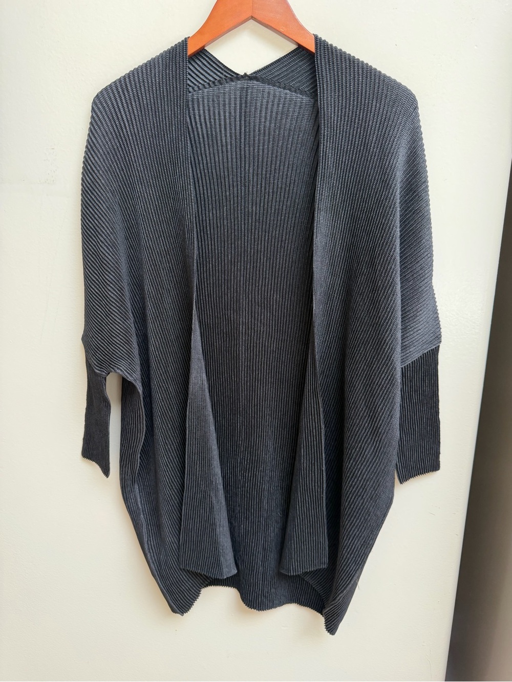 Specchio Pleats Open-Front Sweater Cardigan